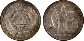 HONDURAS: Republic, AR peso, 1889/8, KM-52, reduced size, bold overdate with numerous repunchings, EF.
Estimate: $180-260
