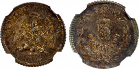 MEXICO: Republic, AR 5 centavos, 1876-Zs, KM-398.10, assayer A, key date/assayer, attractively toned, NGC graded AU58.
Estimate: $220-300