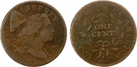 UNITED STATES: AE cent, 1794, Sheldon-59, Hayes-15, Fine, Liberty Cap type, scarce, Scarce.
Estimate: $200-300