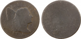 UNITED STATES: AE cent, 1796, Sheldon-89, Fair, Liberty Cap type, scarce variety, Scarce.
Estimate: $200-300