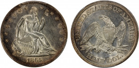 UNITED STATES: AR 50 cents, 1865, PCGS graded AU58, Liberty Seated type, a lustrous example with light peripheral toning.
Estimate: $800-1000