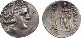 THRACE: Thasos, AR tetradrachm, ca. 90-75 BC, HGC-6/359, Le Rider-52 (Thasiennes), imitation issue, head of young Dionysos right, wearing ivy wreath /...