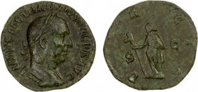 ROMAN EMPIRE: Trajan Decius, 249-251 AD, AE sestertius (15.75g), Rome, RIC-113, laureate, draped and cuirassed bust right, IMP C M Q TRAIANVS DECIVS A...