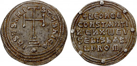 BYZANTINE EMPIRE: Leo VI, the Wise, 886-912, AR miliaresion (2.97g), S-1727, cross potent on 3 steps, globus below // 5-line legend, bold VF.
Estimat...