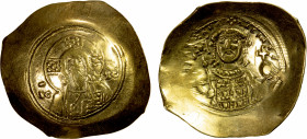 BYZANTINE EMPIRE: Michael VII, 1071-1078, AV histamenon nomisma (4.26g), Constantinople, S-1868, Christ Pantokrator facing, raising hand in benedictio...