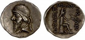 PARTHIAN KINGDOM: Mithradates I, c. 171-138 BC, AR drachm (3.83g), Shore-24, bare-headed bust, long beard, wearing diadem, three-line legend on revers...