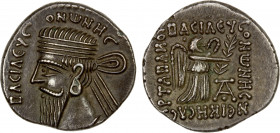 PARTHIAN KINGDOM: Vonones I, AD 8-12, AR drachm (3.81g), Ekbatana (Hamadan), Shore-329, diademed bust left, long tapering beard, BASIΛEOS ONONHS // Ni...
