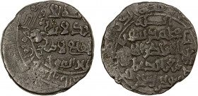 GREAT SELJUQ: Sanjar, 1118-1157, AR dirham (3.63g), MM, ND, A-1687K, citing the caliph al-Muqtafi; style of the late Ghaznavid dirhams of Ghazna mint;...