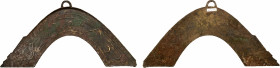 WARRING STATES: Ba & Shu States, AE bridge money (19.25g), 300-225 BC, Opitz p.352 (plate example), 134mm, with archaic line-drawn patterns, attached ...