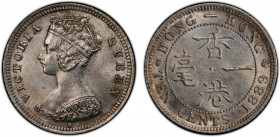 HONG KONG: Victoria, 1841-1901, AR 10 cents, 1889, KM-6.3, a lovely mint state example! PCGS graded MS63, ex Joe Sedillot Collection.
Estimate: $100-...