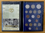 ISRAEL: Republic, 18-coin mint set, 1963, KM-MS3, mixed date set of coins struck from 1949-1963, set includes 1, 5, 10 (3 pcs), 25, 50, 100 (2), 250, ...