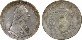 SALZBURG: Hieronymus, Graf von Colloredo-Walsee, 1772-1803, AR thaler, 1777, KM-435, Cr-106b. Dav-1263, initial M, lightly cleaned, but retoning nicel...