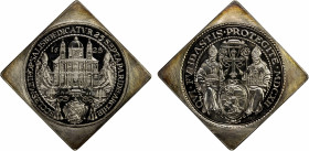 SALZBURG: AR thaler klippe, 1928, Macho-282, 58mm, private medallic issue commemorating the 300th anniversary of the Salzburg Cathedral's consecration...