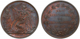 BELGIUM: Leopold I, 1831-1865, AE 5 centimes, 1856, KM-M1, Dup-583, medallic issue for the 25th Anniversary Inauguration of the King, French text, a l...