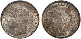 FRANCE: Second Republic, AR franc, 1849-A, KM-759.1, Gad-457, F-211, a lovely lustrous example! PCGS graded MS63, ex Joe Sedillot Collection.
Estimat...