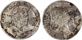 FRANCONIAN CIRCLE: Imperial Circle, AR 60 kreuzer (16.22g), ND (1693-5), cf. KM-31.5, "60.N / FC" countermark in oval depression on 1676CP Anhalt-Zerb...