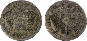 HAMBURG: Free City, AR 8 schilling, 1726, KM-367, initials IHL, well struck, with some luster, Choice EF.
Estimate: $100-150