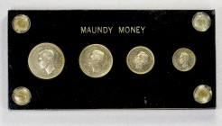 GREAT BRITAIN: George VI, 1936-1952, AR maundy set, 1950, KM-MDS209, Spink-4096, 4-piece silver set, prooflike, lightly toned, mintage of only 1,405 s...