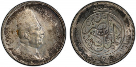 EGYPT: Fuad I, as King, 1922-1936, AR 5 piastres, 1923/AH1341, KM-336, a wonderful lightly toned example! PCGS graded MS64, ex Joe Sedillot Collection...
