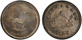 BOLIVIA: Republic, AR ¼ sol, Potosi, 1852, KM-111, a superb mint state example! PCGS graded MS65, ex Joe Sedillot Collection.
Estimate: $100-150