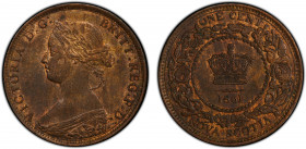 NOVA SCOTIA: Victoria, 1837-1867, AE cent, 1861, KM-8, a lovely quality example! PCGS graded MS63 BN, ex Joe Sedillot Collection.
Estimate: $100-150