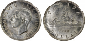 CANADA: George VI, 1936-1952, AR dollar, 1938, KM-37, NGC graded MS62.
Estimate: $100-150