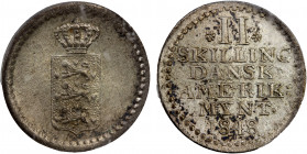 DANISH WEST INDIES: Frederik VII, 1848-1863, BI 2 skilling, 1848, KM-19, one-year type, PCGS graded MS63.
Estimate: $100-140