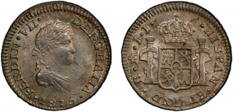 MEXICO: Fernando VII, 1808-1821, AR ½ real, 1815-Mo, KM-74, assayer JJ, a wonder...