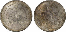 MEXICO: Estados Unidos, AR peso, 1910, KM-453, Caballito type, some light hairlines, light golden toning, Almost Unc to Unc.
Estimate: $100-150