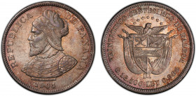 PANAMA: Republic, AR 25 centésimos, 1904, KM-4, an attractive mint state example! PCGS graded MS62, ex Joe Sedillot Collection.
Estimate: $100-150