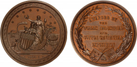 UNITED STATES: AE medal (226.90g), 1884-5, Harkness-La-50, Unc, 73mm bronze medal by P. L. Krider for the World Industrial and Cotton Centennial Expos...