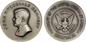 UNITED STATES: AR medal, 1961, Levine-OIM 15S70, Gem Unc, 70mm, official inaugural medal for John F. Kennedy by Paul Manship for Medallic Art Company,...