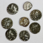 ANCIENT GREECE: LOT of 8 AR tetradrachms, including 2 Athenian (ca. 350-294 BC, poorly struck) and 6 Seleukid (all Philip I, F-VF); retail value $700,...