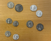 ROMAN EMPIRE: LOT of 10 better ARs & silvered AEs, including Septimius Severus (RIC-496A, Laodicea ad Mare, VF), Caracalla (3, two VF & one VF+), Traj...