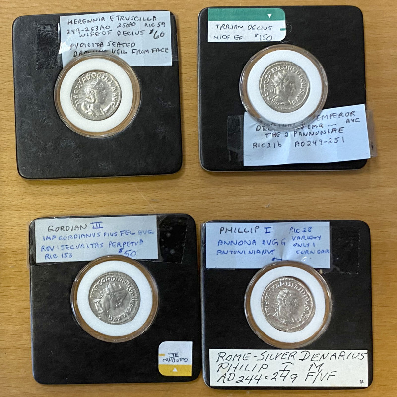ROMAN EMPIRE: LOT of 4 AR antoniniani, including Gordian III (RIC-153, VF+), Phi...