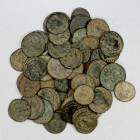 ROMAN EMPIRE: LOT of 57 small bronzes, comprising two types of Divus Constantine, as well as both Constantinopolis and Urbs Roma commemoratives; avera...