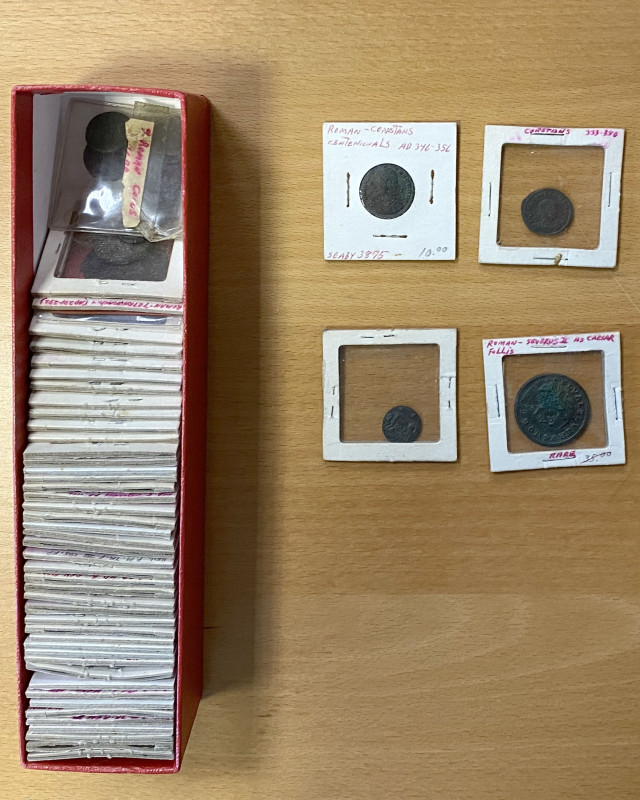 ROMAN EMPIRE: LOT of 57 coins, including 1 Republican AR denarius, 21 pieces fro...