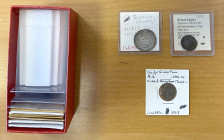 ANCIENT: LOT of 14 coins, 8 silver, including Greek World: Istros AR drachm (SNG Stancomb-148, F), Larissa AR drachm (BCD-316, VG-F), Tarentum AR nomo...