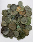 ANCIENT: LOT of 3 AR & 100 AE coins, including a Cherronesos AR hemidrachm, a Roman Republic Dioscuri-type denarius, an Augustus quinarius of Emerita,...