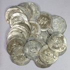 SASANIAN KINGDOM: Khusro II, 591-628, LOT of 28 silver drachms, all of the pre-reform second series (G-209), including 20 with legible mints (ART, AT,...