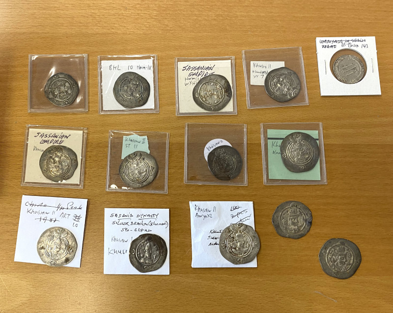 SASANIAN KINGDOM: LOT of 14 silver coins, including Kavad I: GW mint / year 16; ...
