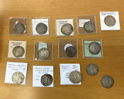 SASANIAN KINGDOM: LOT of 14 silver coins, including Kavad I: GW mint / year 16; Khusro I: HWC/25; Hormizd IV: BHL/10 (Balkh, better mint), WYHC/9, YZ/...
