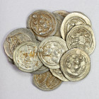 SASANIAN KINGDOM: LOT of 18 silver drachms, issues of Peroz (457-484), types: G-171 (3 pcs), mint AS, AT, and AY; G-174 (14 pcs), mints ART, AS, AT, A...