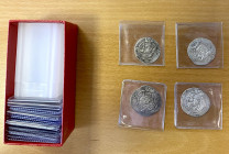 SASANIAN KINGDOM: LOT of 20 silver drachms, 4 pieces from each of 5 different rulers: Peroz (mints of AH, AS, ST, uncertain); Kavad I (AYLA, KL, LD, S...