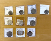 SASANIAN KINGDOM: LOT of 10 silver drachms, including Shahpur III (VF, chipped); Varhran IV (VF); Varhran V (2 pcs, AS mint & mintless, both VF-EF); P...