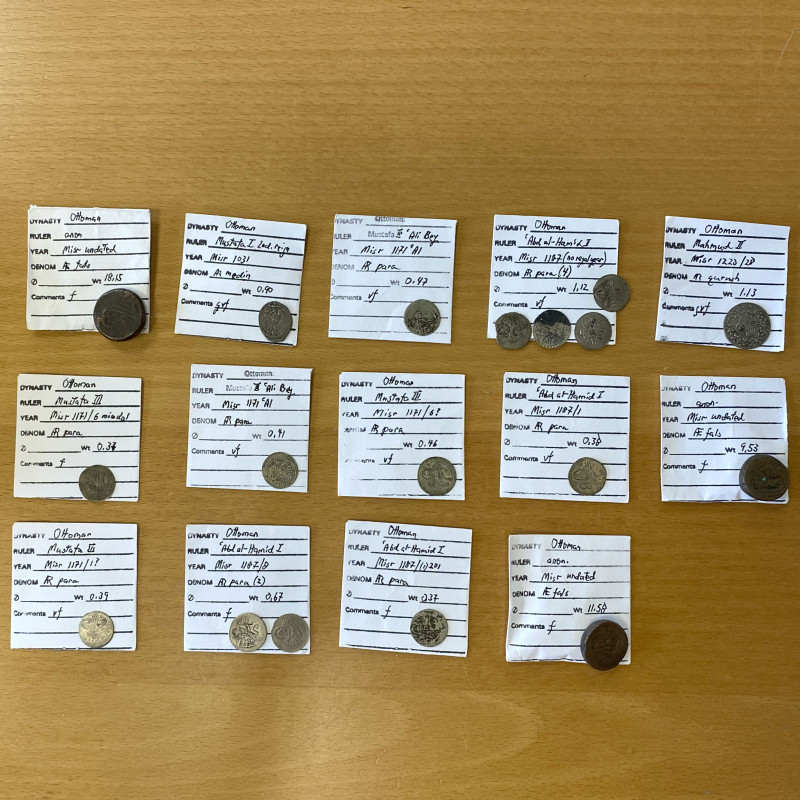 EGYPT: LOT of 15 silver and 3 copper coins, Silver: AR medin: Mustafa I (1 pc); ...