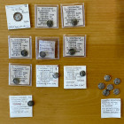 WESTERN KSHATRAPAS: LOT of 16 silver drachms, including Jivadaman (1 pc), Damajadasri (2), Viradaman (1), Vijayasena (5), Visvasimha (1), and unidenti...