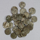 WESTERN KSHATRAPAS: LOT of 30 silver drachms, various rulers, unidentified, mostly VF condition but most with some weakness of strike, and a few with ...