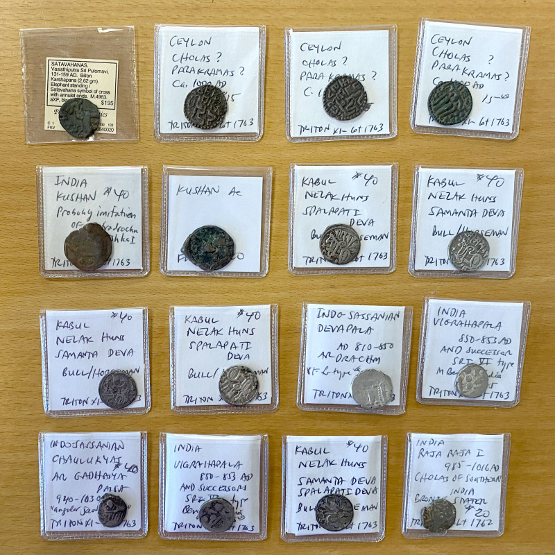MEDIEVAL HINDU INDIA: LOT of 9 silver & 7 copper coins, identified by the consig...