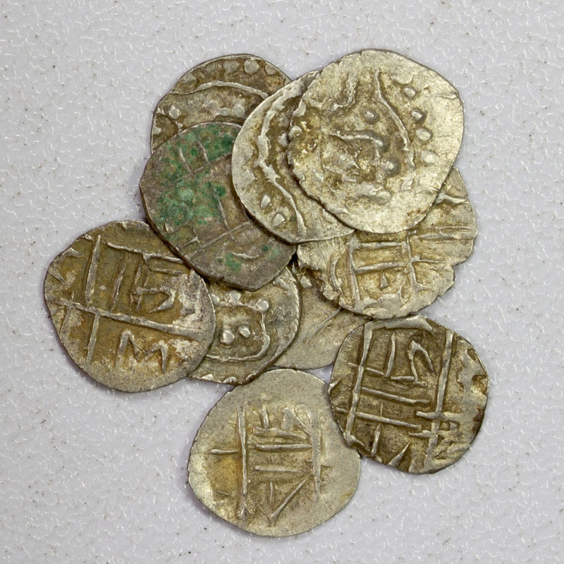 KALACHURIS OF RATNAPURA: Jagapala, ca. 1100-1155, LOT of 10 silver mashakas, tot...